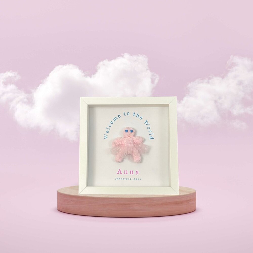 Custom Newborn Gift, Personalized Baby Shadow Box, Baby Shower Gift